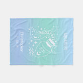 アクエリアス〔占星術の〕十二宮図スター名誕生日ブルーベビー フリースブランケット (正面(横))