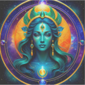 アクエリアス〔占星術の〕十二宮図ステッカー、天空〔占星術の〕十二宮図 シール (正面)