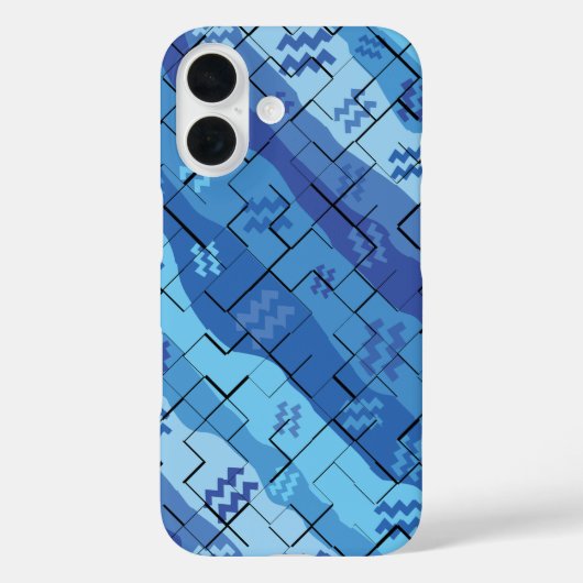 アクエリアス〔占星術の〕十二宮図ストライプの壊れたタイル Case-Mate iPhoneケース (裏面)
