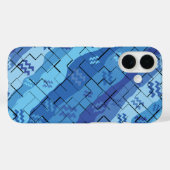 アクエリアス〔占星術の〕十二宮図ストライプの壊れたタイル Case-Mate iPhoneケース (裏面 (横))