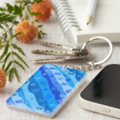 アクエリアス〔占星術の〕十二宮図ストライプ キーホルダー (正面右)