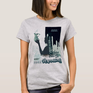 「アクエリアス」〔占星術の〕十二宮図ティー♒ Tシャツ