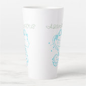 アクエリアス〔占星術の〕十二宮図デザインユニーク- Astrology Art for カフェラテマグ (正面)