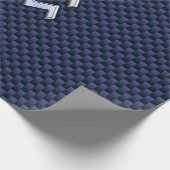 アクエリアス〔占星術の〕十二宮図ネイビーブルー炭素繊維にサイン ラッピングペーパー (角)