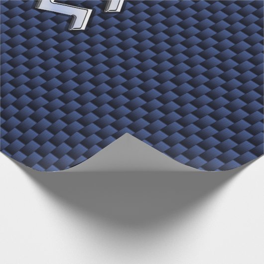 アクエリアス〔占星術の〕十二宮図ネイビーブルー炭素繊維にサイン ラッピングペーパー (角)