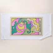 アクエリアス〔占星術の〕十二宮図ビーチタオル ビーチタオル (正面)