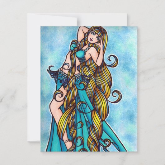 アクエリアス〔占星術の〕十二宮図ベリーダンスカード ノートカード (正面)