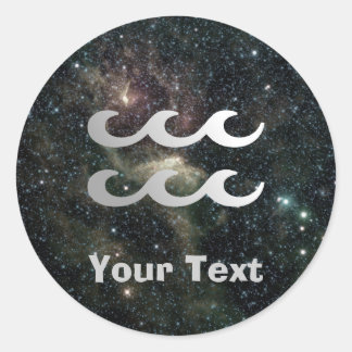 アクエリアス〔占星術の〕十二宮図ユニバース名ギフトラベル蔵書票 ラウンドシール