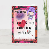 アクエリアス〔占星術の〕十二宮図ヴァレンティパーソナライズされたンズカード カード (正面)