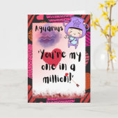 アクエリアス〔占星術の〕十二宮図ヴァレンティパーソナライズされたンズカード カード (黄色い花)