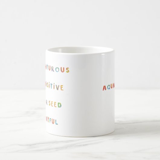 アクエリアス〔占星術の〕十二宮図内子占星術 コーヒーマグカップ (中央)