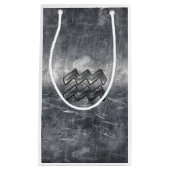 アクエリアス〔占星術の〕十二宮図動揺してサインシルバースチール スモールペーパーバッグ (正面)