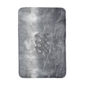 アクエリアス〔占星術の〕十二宮図動揺してサインシルバースチール バスマット (正面縦)