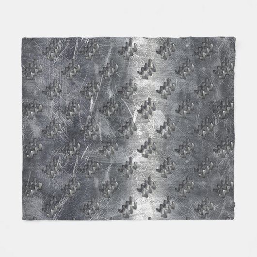 アクエリアス〔占星術の〕十二宮図動揺してサインシルバースチール フリースブランケット (正面(横))