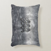 アクエリアス〔占星術の〕十二宮図動揺してシルバースチールスタイル アクセントクッション (正面(垂直))