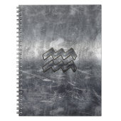 アクエリアス〔占星術の〕十二宮図動揺してシルバースチールスタイル ノートブック (正面)