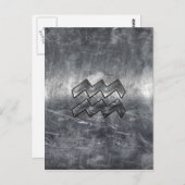 アクエリアス〔占星術の〕十二宮図動揺してシルバースチールスタイル ポストカード (正面/裏面)