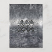 アクエリアス〔占星術の〕十二宮図動揺してシルバースチールスタイル ポストカード (正面)