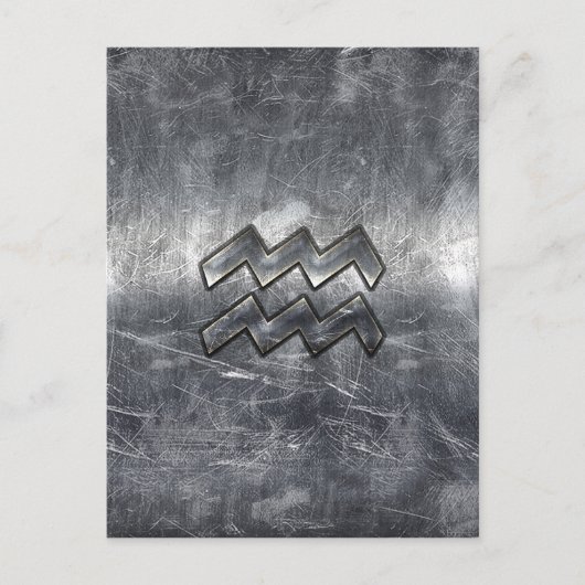 アクエリアス〔占星術の〕十二宮図動揺してシルバースチールスタイル ポストカード (正面)