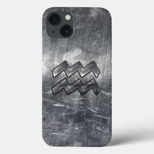 アクエリアス〔占星術の〕十二宮図動揺してシンボルシルバースチール Case-Mate iPhoneケース (裏面)