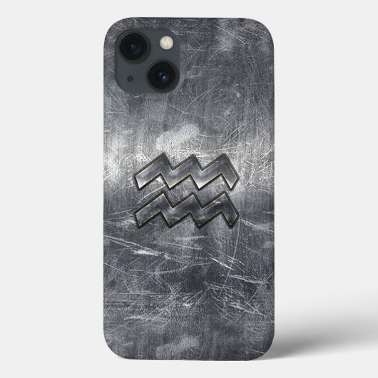 アクエリアス〔占星術の〕十二宮図動揺してシンボルシルバースチール Case-Mate iPhoneケース (裏面)