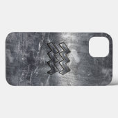 アクエリアス〔占星術の〕十二宮図動揺してシンボルシルバースチール Case-Mate iPhoneケース (裏面 (横))