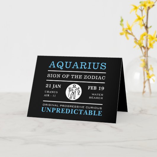 アクエリアス〔占星術の〕十二宮図占星術のの標識 カード (黄色い花)