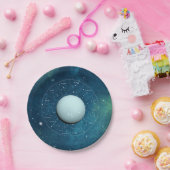 アクエリアス〔占星術の〕十二宮図占星術のサイン – プラネット天王星 ペーパープレート (パーティー)