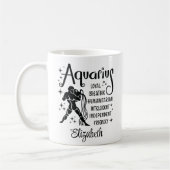 アクエリアス〔占星術の〕十二宮図占星術名前をカスタムする コーヒーマグカップ (左)