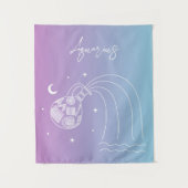 アクエリアス〔占星術の〕十二宮図占星術星記号グラデーション タペストリー (正面)