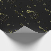 アクエリアス〔占星術の〕十二宮図占星術星記号グラデーション ラッピングペーパー (角)