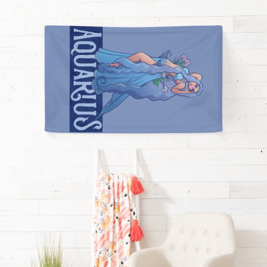 アクエリアス〔占星術の〕十二宮図女神ベリーダンサーアート誕生日 横断幕 (インサイチュ)