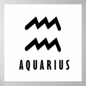 アクエリアス〔占星術の〕十二宮図徴候 ポスター (正面)