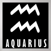 アクエリアス〔占星術の〕十二宮図徴候 ポスター (正面)
