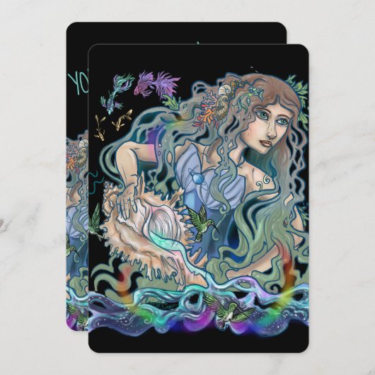 アクエリアス〔占星術の〕十二宮図招待状 招待状 (正面/裏面)