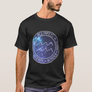 アクエリアス〔占星術の〕十二宮図星占いのシンボルと資質 Tシャツ