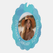 アクエリアス〔占星術の〕十二宮図星占いサイン写真誕生日 オーナメントカード (右)