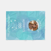 アクエリアス〔占星術の〕十二宮図星占いサイン写真誕生日 フリースブランケット (正面(横))