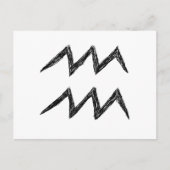 アクエリアス。〔占星術の〕十二宮図星占い標識。ブラック. ポストカード (正面)