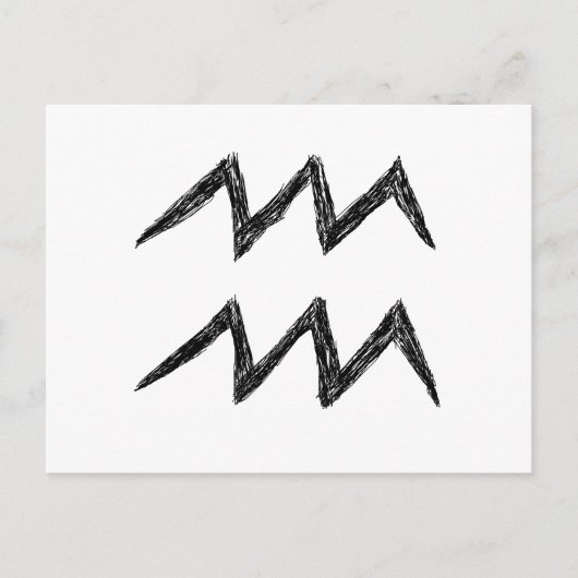 アクエリアス。〔占星術の〕十二宮図星占い標識。ブラック. ポストカード (正面)