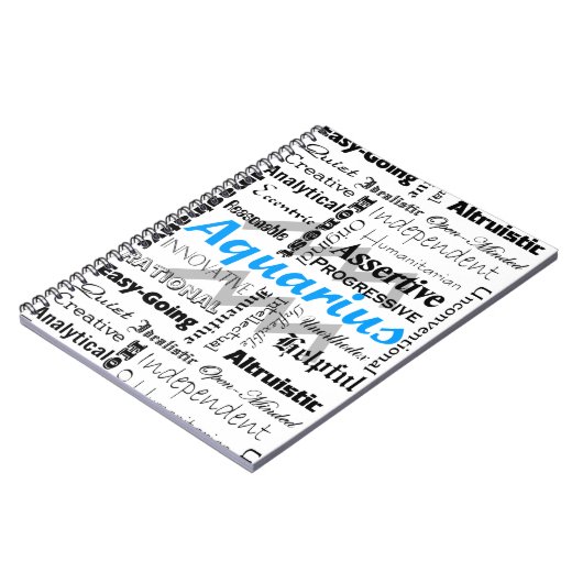 アクエリアス〔占星術の〕十二宮図星占い特性コラージュ ノートブック (左側)