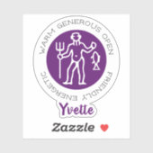 アクエリアス〔占星術の〕十二宮図星印の特徴パープルステッカー シール (シート)