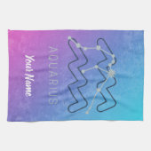 アクエリアス〔占星術の〕十二宮図星印占星術星座 キッチンタオル (横)