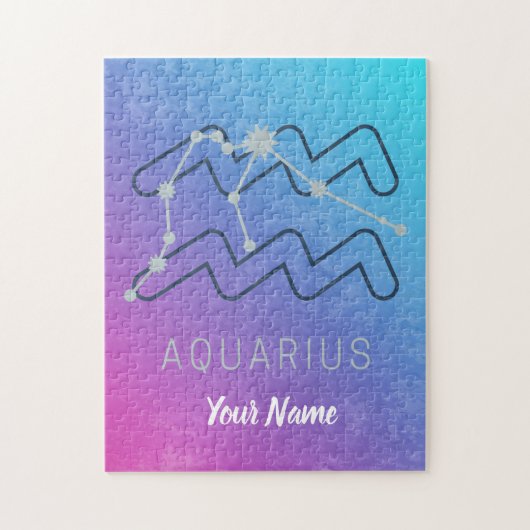 アクエリアス〔占星術の〕十二宮図星印占星術星座 ジグソーパズル (縦)