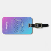 アクエリアス〔占星術の〕十二宮図星印占星術星座 ラゲッジタグ (正面横)