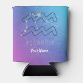 アクエリアス〔占星術の〕十二宮図星印占星術星座 缶クーラー (正面)