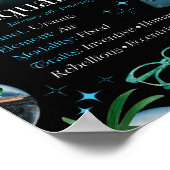 アクエリアス〔占星術の〕十二宮図星印Y2Kブラックポスター ポスター (角)