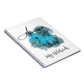 アクエリアス〔占星術の〕十二宮図星座の水色 ノートブック (右側)