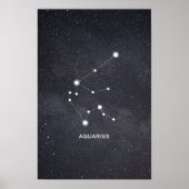 アクエリアス〔占星術の〕十二宮図星座ポスター ポスター (正面)