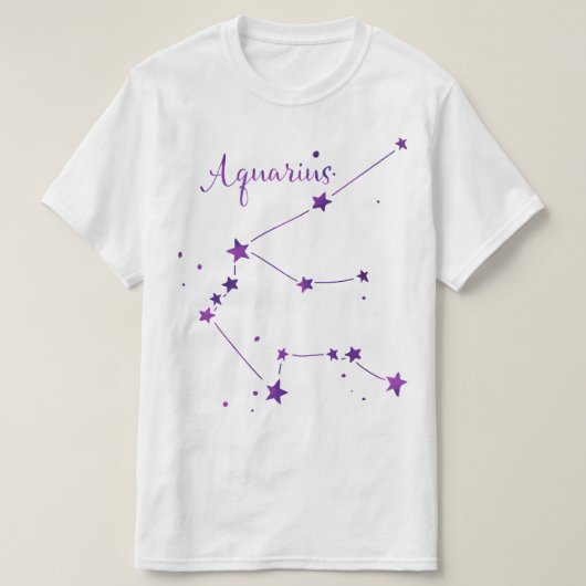 アクエリアス〔占星術の〕十二宮図星座Tシャツ Tシャツ (デザイン正面)